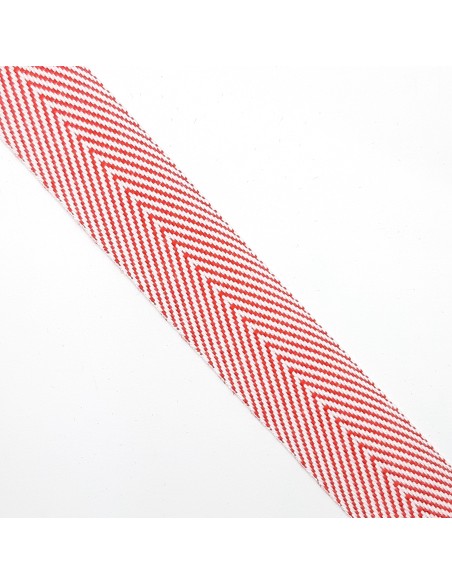 Cinta espiga algodón roja decorativa de 22 mm