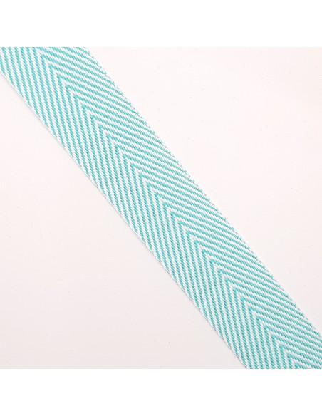 Cinta espiga algodón verde mar decorativa de 22 mm