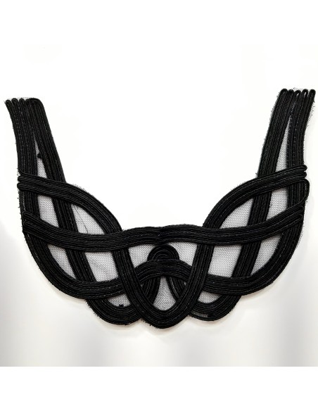 Cuello negro soutach rayón decorativo