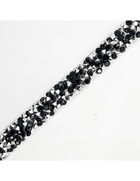 Tira tupis rocalla termoadhesiva 1 cm negro