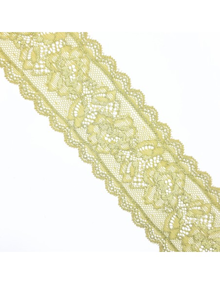 Entredos encaje elástico 5,8 cms verde aceituna 