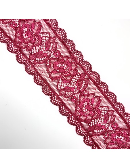 Entredos encaje elástico 5,8 cms granate 