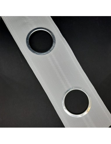 Cinta cortina blanca con ojales níquel