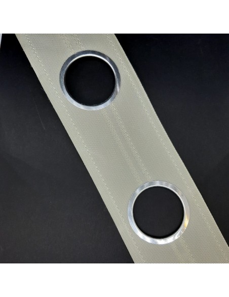 Cinta cortina beige con ojales níquel