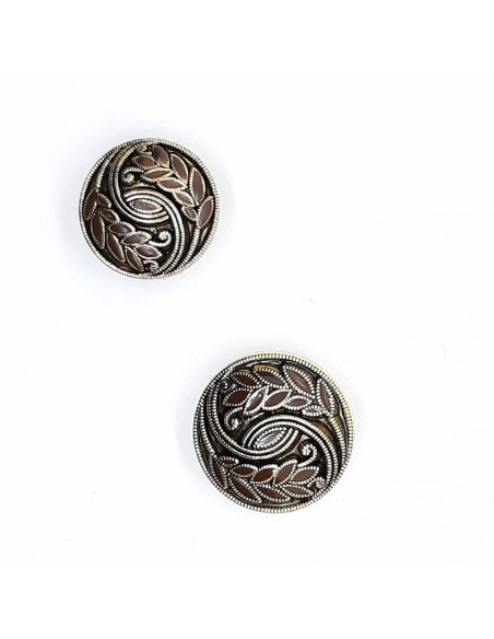 Botón dorado hojas con color