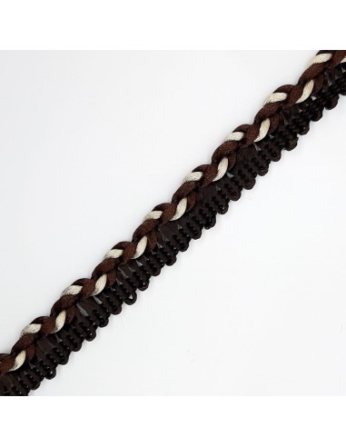 Vivo cordón trenzado mezcla color marrón y camel