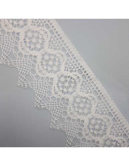 Encaje bolillo picos blanco de 9 cms 