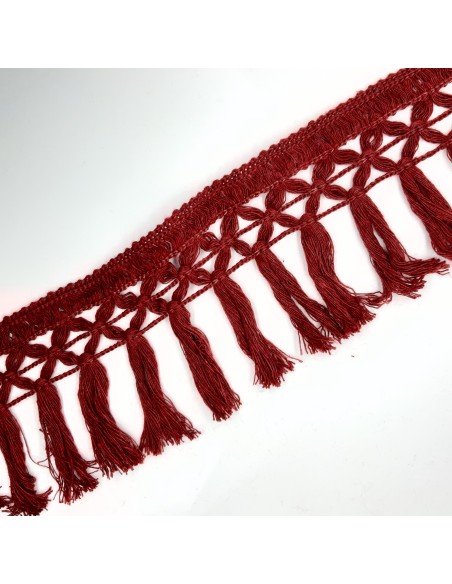 Fleco algodón 100% color burdeos de 8 cms