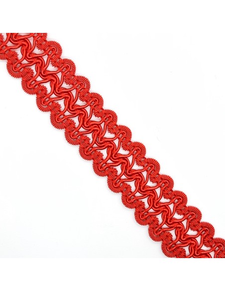 Galón pasamanería rayón de 2 cms rojo