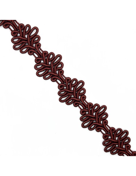 Galón pasamanería dibujo calado rayón 3 cms granate