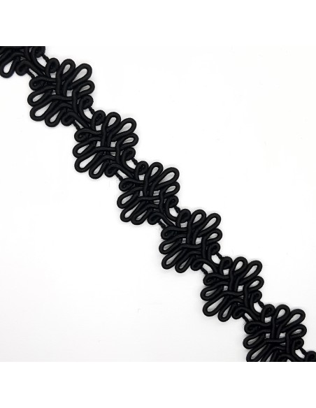 Galón pasamanería dibujo calado rayón 3 cms negro