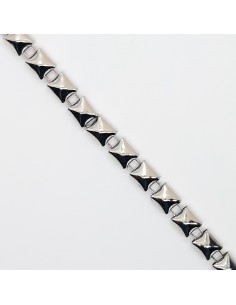 Cadena tachas de acero plateada 