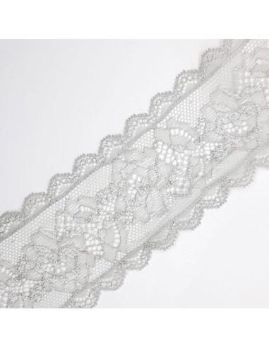 Entredos encaje elástico 5,8 cms gris claro