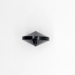 Botón piedra cristal negro redondo, imitación Swarovski.
