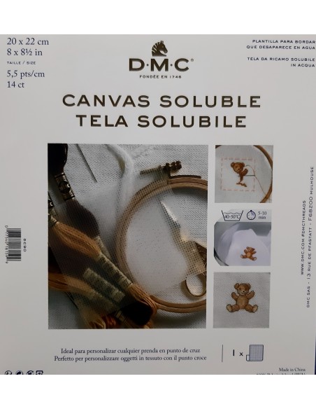 Tela para bordar soluble en agua