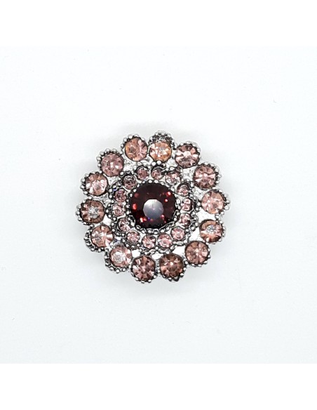 Botón strass malva decorativo