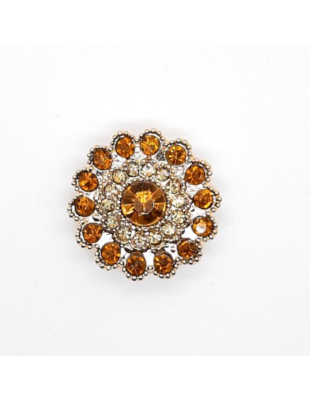 Botón strass dorado decorativo