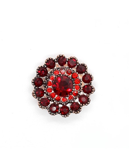 Botón strass rojo fantasía