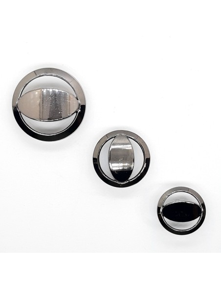 Botón metálico negro pavonado