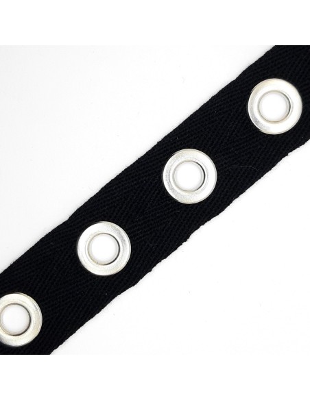 Cinta ojetes negra de 2,5 cms 