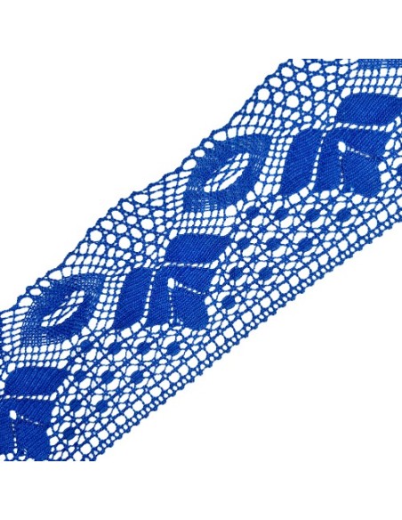 Encaje bolillo azul eléctrico  8 cms