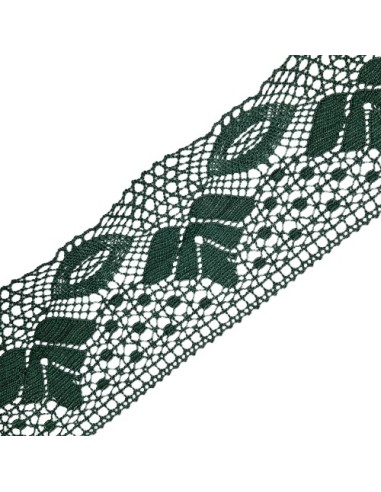 Encaje bolillo verde botella  8 cms