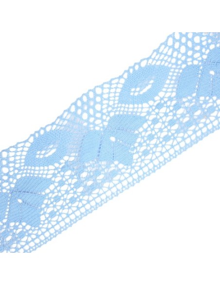 Encaje bolillo celeste  8 cms