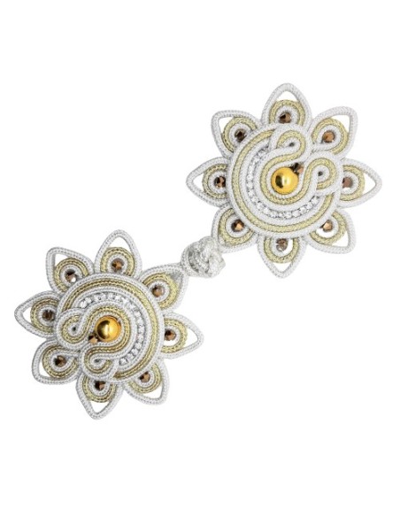 Alamar pasamanería oro y plata con cristal decorativo