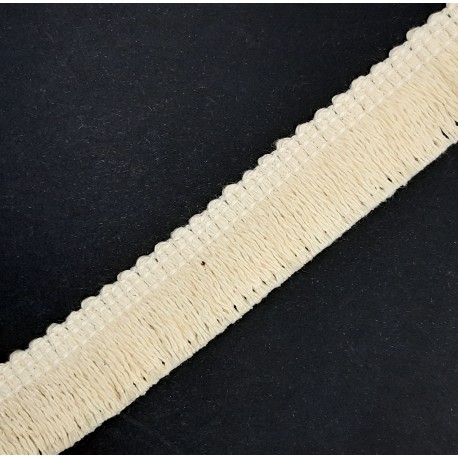 Fleco de algodón color crudo de 2 cms