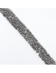 Galón canutillo cristal termoadhesivo plata vieja de 1 cm