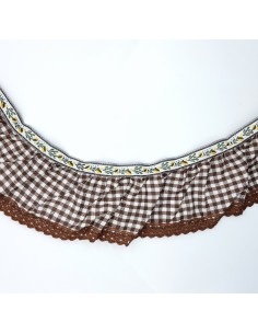 Volante con cuadros vichy fruncido de color verde 5 cms 2