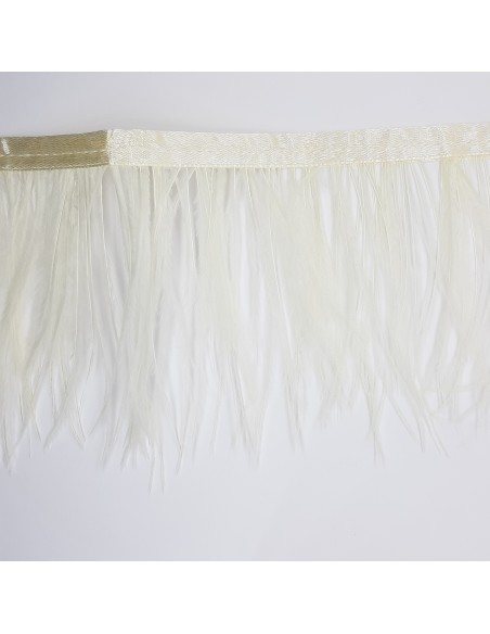 Fleco con plumas de avestruz color blanco