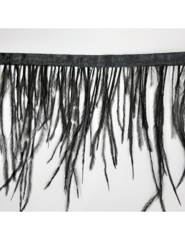 Fleco con plumas de avestruz color negro