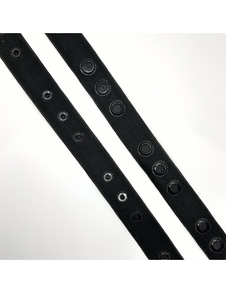 Cinta de cierre con broches a presión negra