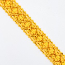 Galón agreman rombos especial tapicería color oro