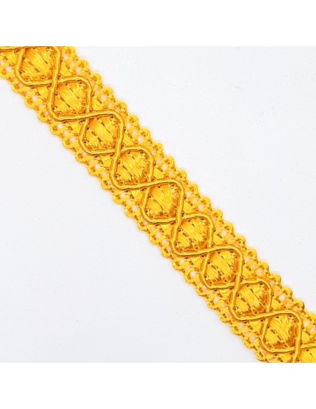 Galón agreman rombos especial tapicería color oro