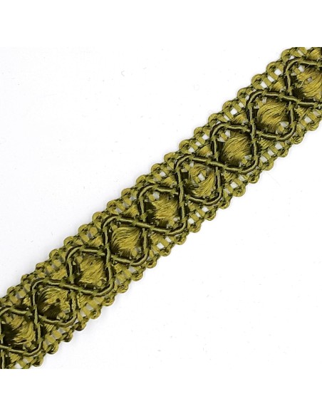 Galón agreman rombos especial tapicería color verde kaki