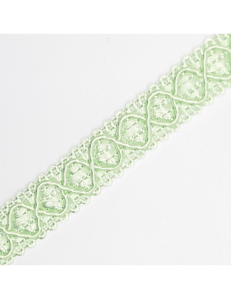 Galón agreman rombos especial tapicería color verde manzana