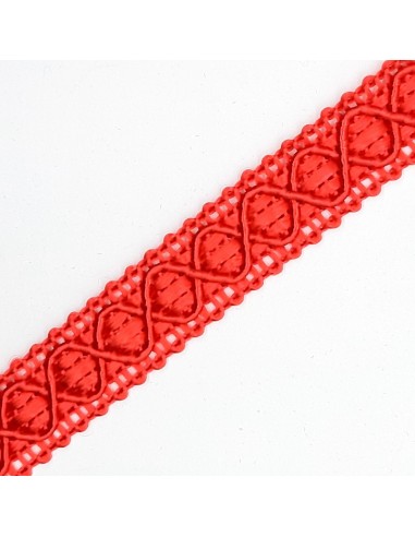 Galón agreman rombos especial tapicería color rojo