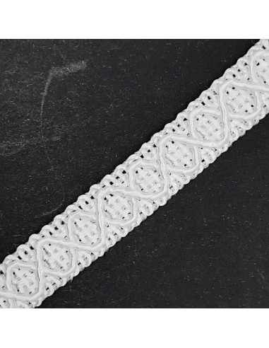 Galón agreman rombos especial tapicería color blanco