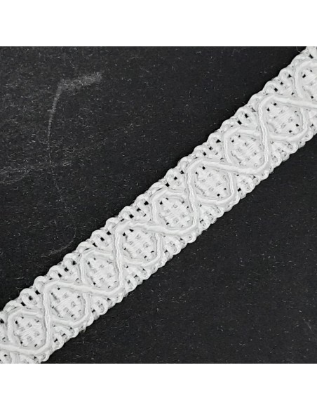 Galón agreman rombos especial tapicería color blanco