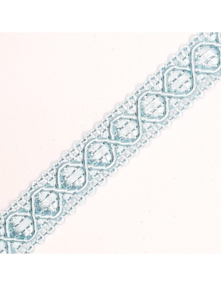 Galón agreman rombos especial tapicería color celeste