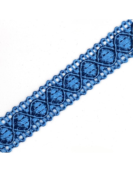 Galón agreman rombos especial tapicería color azulón