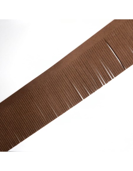 Fleco decorativo de antelina marrón 7 cms