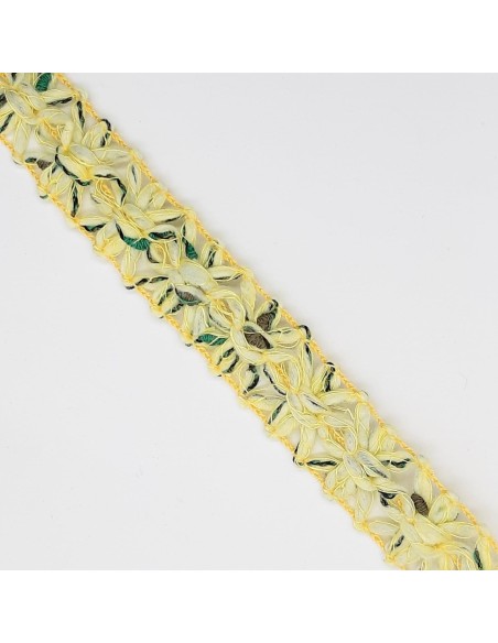 Pasamanería galón mezcla colores amarillo de 1,6 cms