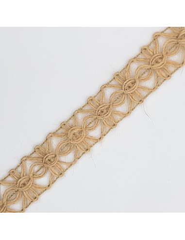 Pasamanería yute tejido rústico de saco 2 cms