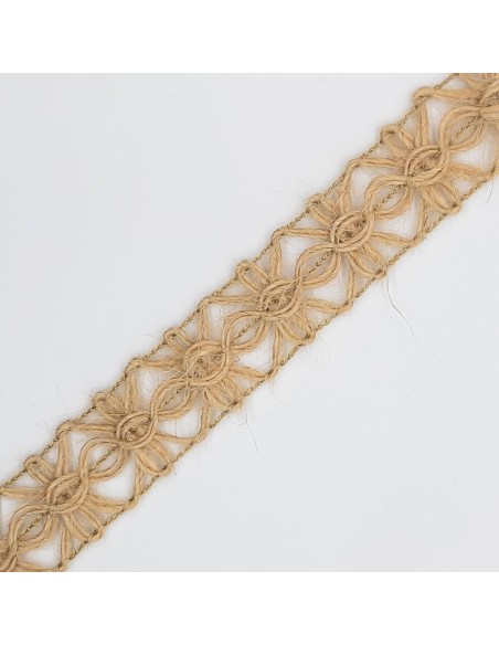 Pasamanería yute tejido rústico de saco 2 cms