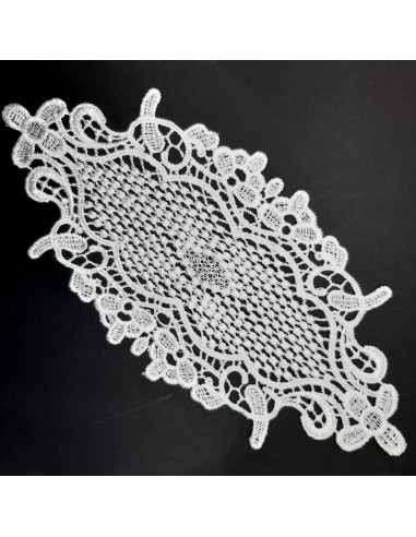 Aplique guipur rayón color blanco roto