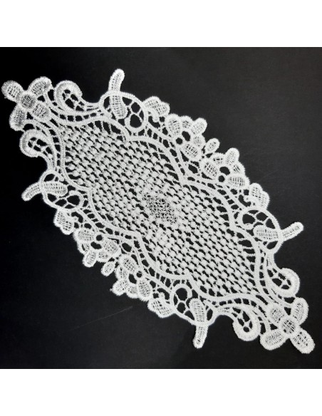 Aplique guipur rayón color blanco roto