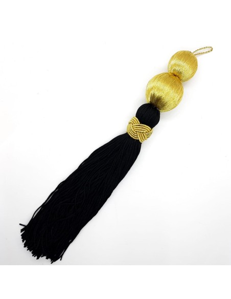 Borla rayón negra decorativa de 18 cms